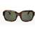 LINDA FARROW Dries Van Noten Tortoiseshell Sunglasses With Rectangular De Brown