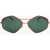 LINDA FARROW Dries Van Noten Pentagonal Sunglasses With Double Bridge Green