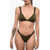 DSQUARED2 All-Over Logo Solid Color Icon Triangle Bikini Top Military Green