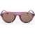 LINDA FARROW Dries Van Noten Aviator Sunglasses With Patterned Frame Pink