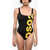 DSQUARED2 Nylon One Piece Swimsuit With Side Contrasting Monogram Black