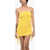 DSQUARED2 Draped Strapless Mini Beah Cover Up Yellow