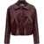 Self-Portrait Leather Cropped Jacket BORDEAUX