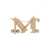 Max Mara Monogram Brooch GOLD
