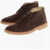 CORNELIANI Solid Color Suede Desert Boots Brown