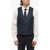 CORNELIANI Code Double -Brested Vest With Damasked Motif Blue