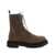 Brunello Cucinelli Brown Ankle Boots With Monil Detail On The Rear And Side Zip Closure In Leather Woman BROWN