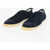 CORNELIANI Id Solid Color Suede And Fabric Low-Top Sneakers Blue