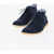 CORNELIANI Id Solid Color Suede Desert Boots With Crepe Sole Blue