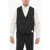 CORNELIANI Cool Wool Vest With Half-Belt Black