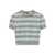 Self-Portrait Self-Portrait Grey Striped Sweater With Crystal Trim GREY