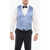 CORNELIANI 4 Buttons Silk Vest With Jetted Pockets Blue