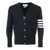 Thom Browne Thom Browne Milano Stitch V Neck Cardigan With 4 Bar In Fine Merino Wool Clothing BLUE