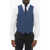 CORNELIANI Virgin Wool Vest With Half-Belt Blue