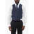 CORNELIANI 5 Buttons Leader Wool Vest With Jetted Pockets Blue