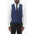 CORNELIANI Code Virgin Wool Vest With Geometric Motif Blue