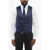 CORNELIANI Code Satin Vest With Slit Pockets Blue