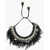 DSQUARED2 Metal African Hyena Plastron Necklace With Fringes And Charm Black