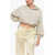 THE MANNEI Linen Blend Hooded Top With Sequined Stripes Beige