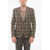 CORNELIANI Checkered Motif Wool Single Breasted With Patch Pockets Beige