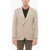 CORNELIANI Woven Wool Reset Blazer With Herringbone Motif Beige