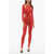 Alexander McQueen Sheer Effect Stirrup Jumpsuit With Cut-Out Details Red
