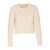 Michael Kors White Crewneck Cardigan With Ribbed Trims In Wool Woman WHITE