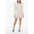 Balmain Monogram Wrap Dress With Statement Shoulde Pads White