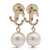 Jimmy Choo Jimmy Choo Gold Tone Brass Earrings GOLD/WHITE