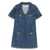 Self-Portrait Denim dress with bow detail Blue