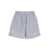 Ganni Violet Shorts With Logo Patch On The Front And All-Over Striped Motif In Viscose Blend Woman Purple