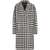 Dolce & Gabbana Black And White Coat With All-Over Check Motiv In Wool Blend Woman Multicolor