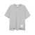 Thom Browne Grey Crewneck T-Shirt With Logo Patch On The Front And Striped Detail On The Rear In Cotton Man GREY