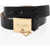 DSQUARED2 Crocodile Effect Leather Belt With Golden Buckle 30Mm Black