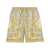 Versace Versace Barocco Print Silk Shorts Gold