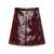 Self-Portrait Leather miniskirt Bordeaux