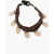 DSQUARED2 Leather Anklet With Shells Brown