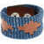 DSQUARED2 Denim And Leather Bracelet With Button Closure Blue
