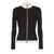Balmain Balmain Two-Tone Openwork And Ribbed Knit Cardigan NOIR/BLANC