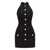 Balmain Balmain Buttoned Halter-Neck Mini Dress Black