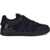 Moschino Leather and mesh Sneakers NERO+BLU+NERO+NERO+NERO