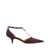 Salvatore Ferragamo Bordeaux Pumps With T Strap And Low Heel In Leather Woman Red