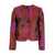 PLAIN Fuchsia Collarless Jacket With All-Over Broccato Motif In Tech Fabric Woman Purple