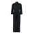 PLAIN Black Long Dress With Classic Collar And Front Button Closure In Fabric Woman Black