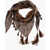 DSQUARED2 Printed Silk Foulard With Fringes Brown