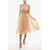 Elisabetta Franchi Tulle Flared Dress With Back Zip Beige