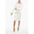 Elisabetta Franchi Knitted Midi Sheath Dress With Bare Back Design White