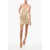Elisabetta Franchi Draped Lurex Dress With Mesh Inserts Gold