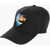 DSQUARED2 Solid Color Twins On The Beach Cap With Tropical Patch Black