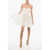 Elisabetta Franchi Flocked Mesh Strapless Minidress White